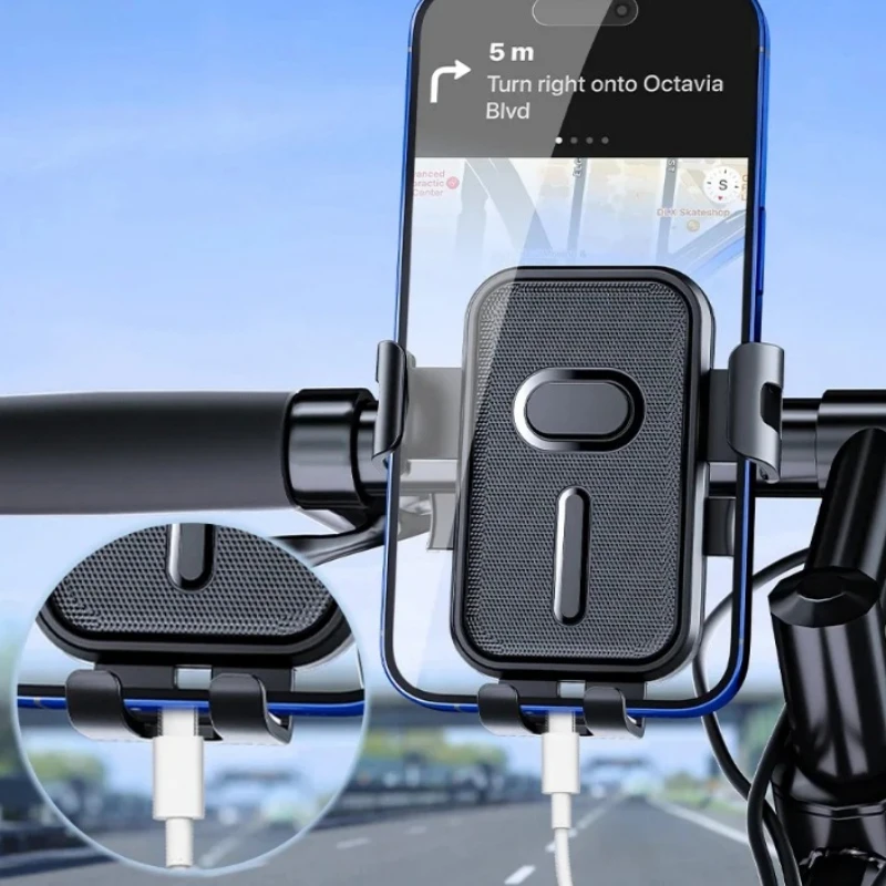 360° Rotatable Bike Motorcycle Phone Mount Holder Handlebar Rearview Mirror Cell phone Clip for 4.7