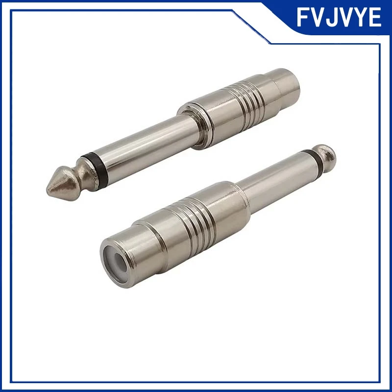 2/5/10pcs 6.35mm Mono Plug Male to RCA Female Connectors RCA to 1/4 Mono TS Interconnect Audio Adapter for Musical Sound .A2
