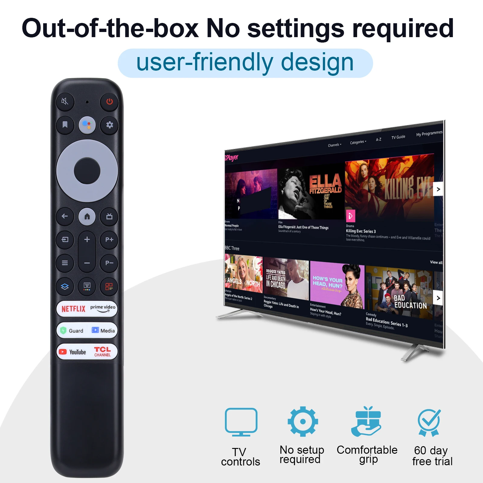 Rc902V Fmr1Remote Control Fit for Tcl Android Tv 65X925 50P725G 55C728 X925 75H720 40S330 32S330 43S434 50S434 55S43 No Voice