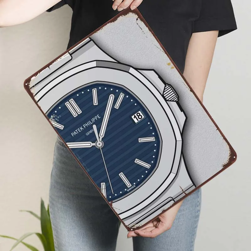 Patek Philippe Nautilus Metal Sign Classic Watch Poster Vintage Home Decor Items Custom Tinplate Signs for Wall Art Decoration