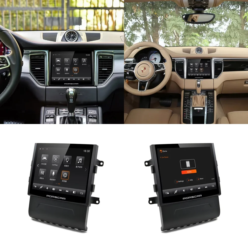 KANOR Android 10 . Inch 4GB RAM 64GB ROM CarPlay Multimedia Head Unit Car Stereo Radio for Macan Dashboard