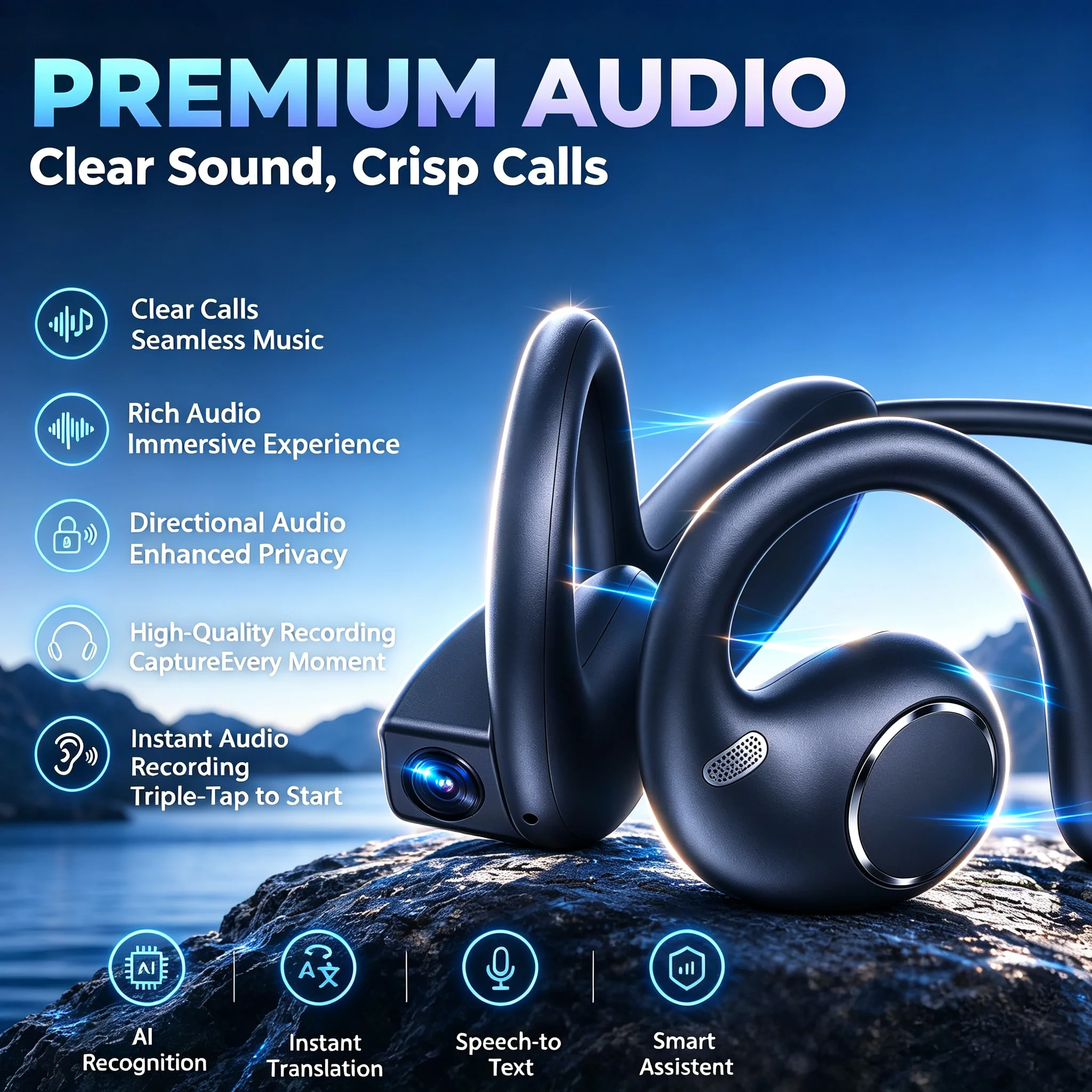 Hot Sale Ai Camera Earbuds 108 - Wireless Charger recension och pris