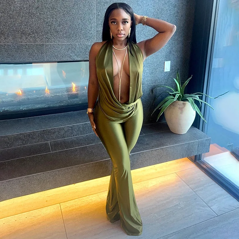 

Sexy Swing Collar Jumpsuits 2025 Women Winter Fall Party Club Elegant Bodycon Luxury One Piece Jumpsuit Bodysuit Playsuit