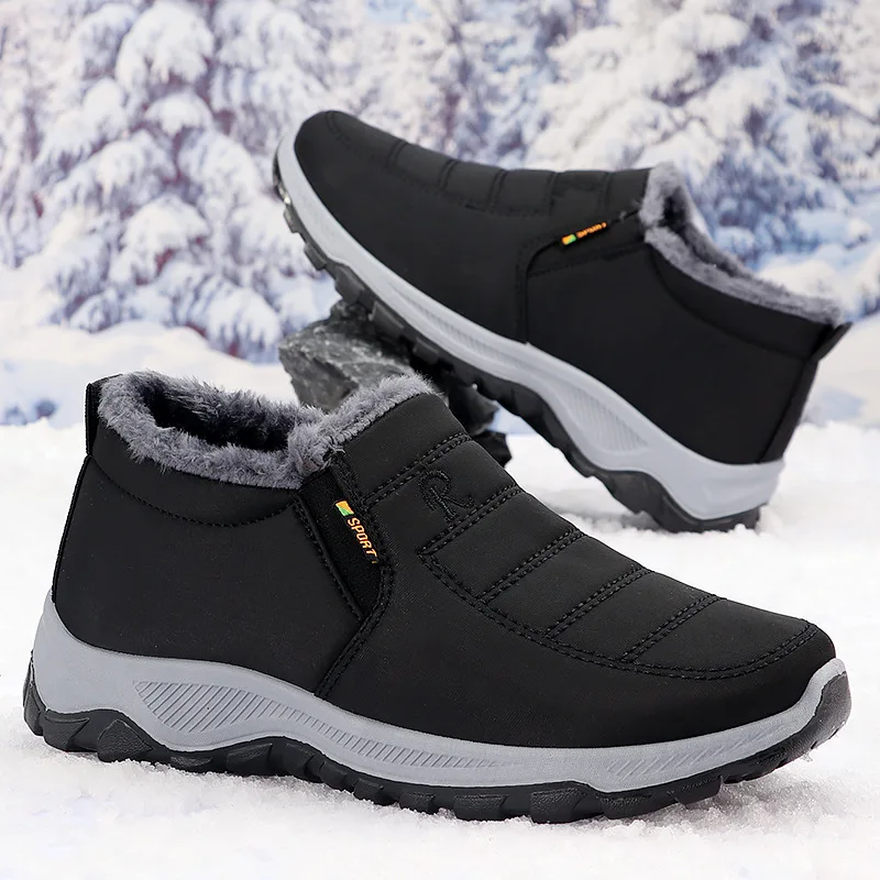 Women's Fleece Lined Snow Boots, Winter Warm Waterproof Slip On Ankle Boots, Thermal Outdoor Short Boots