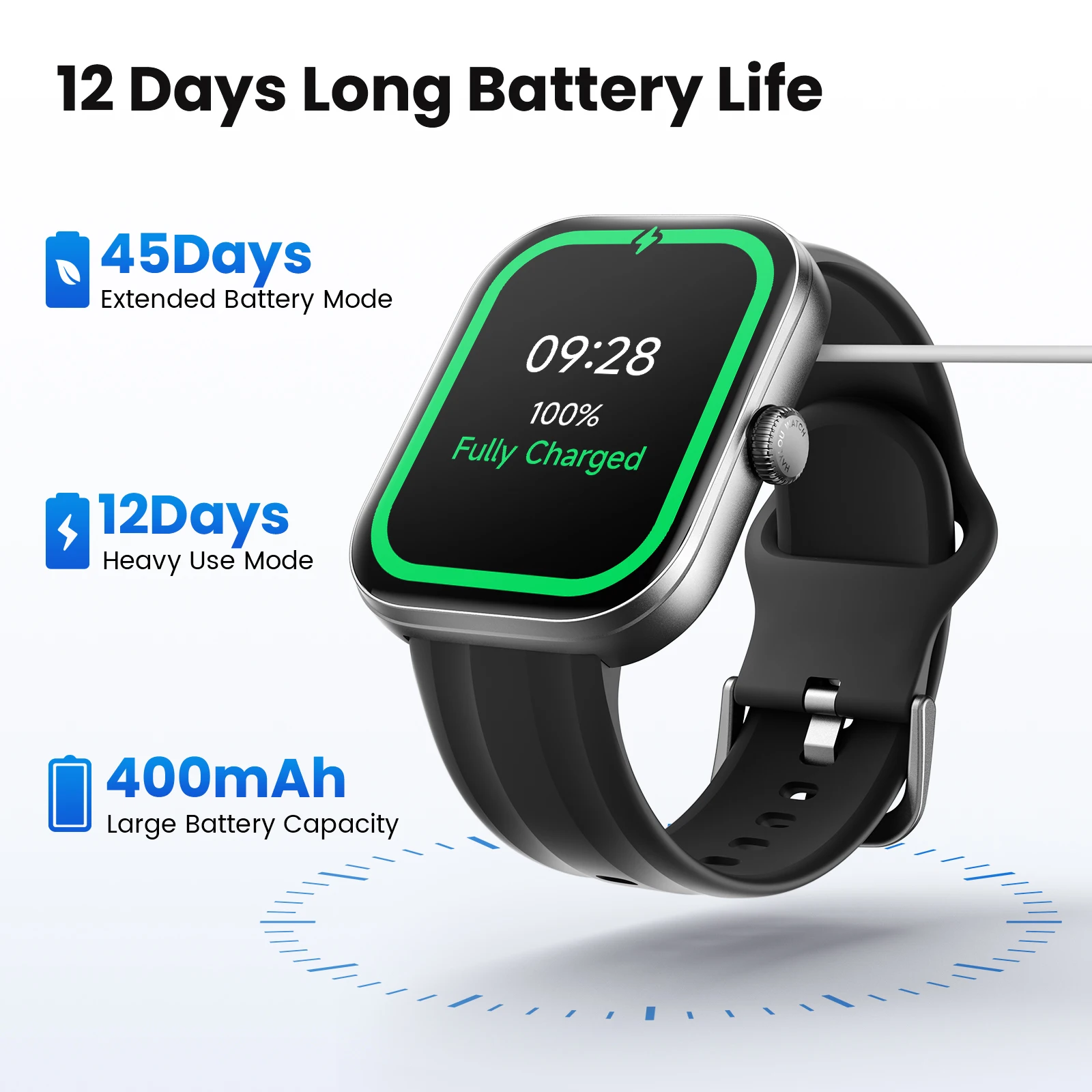 Reloj Inteligente HAYLOU Faro con Llamadas de Voz, Pantalla HD de 2.01», Monitor de Salud 24H, Más de 150 Modos Deportivos, Reloj Inteligente Bluetooth para Hombre y Mujer 7