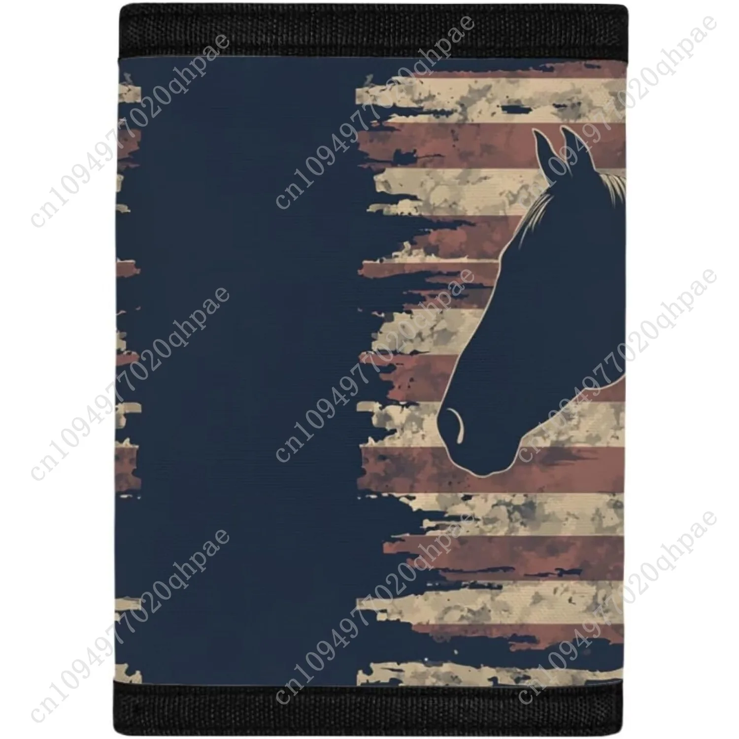 GIFTPUZZ الأولاد محافظ للأطفال 6-8 العلم الأمريكي مع الحصان الاطفال محافظ للبنين 10-12 محفظة كول كامو محفظة محفظة ثلاثية الطي f