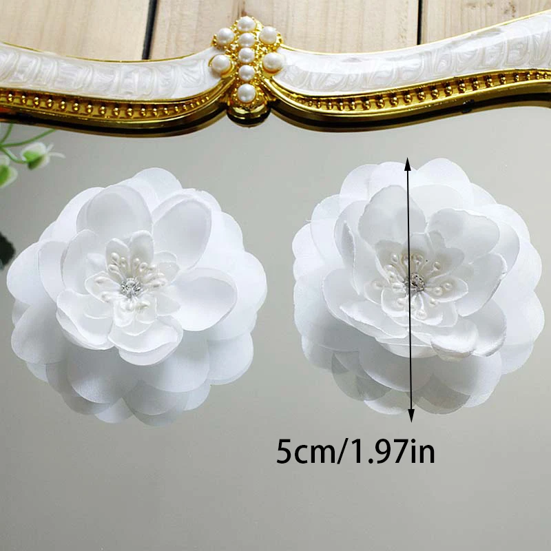 5Pcs/Lot Pink white lace trim patch applique lace fabric Wedding dress DIY flowers bride hair veil clothes decoration HB184