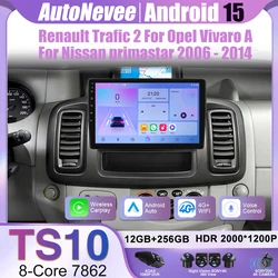 Android 15 Car Radio For Renault Trafic 2 For Opel Vivaro A For Nissan primastar 2006 - 2014 Navigation GPS Multimedia Player