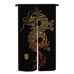 Chinese Dragon Door Curtain Dining Kitchen Art Door Curtain Japan Partition Curtain Drape Doorway Entrance Hanging Half-Curtains