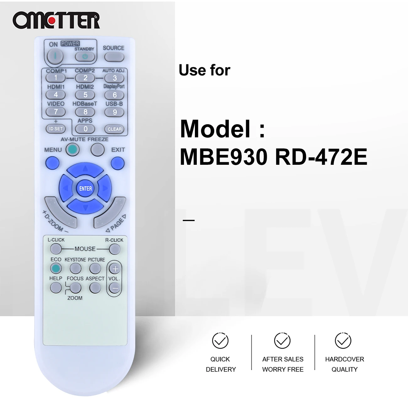 Mando a distancia para proyector NEC RD472E, P452H, P452W, P474U, P474W, P502H, P554U, RD-472E