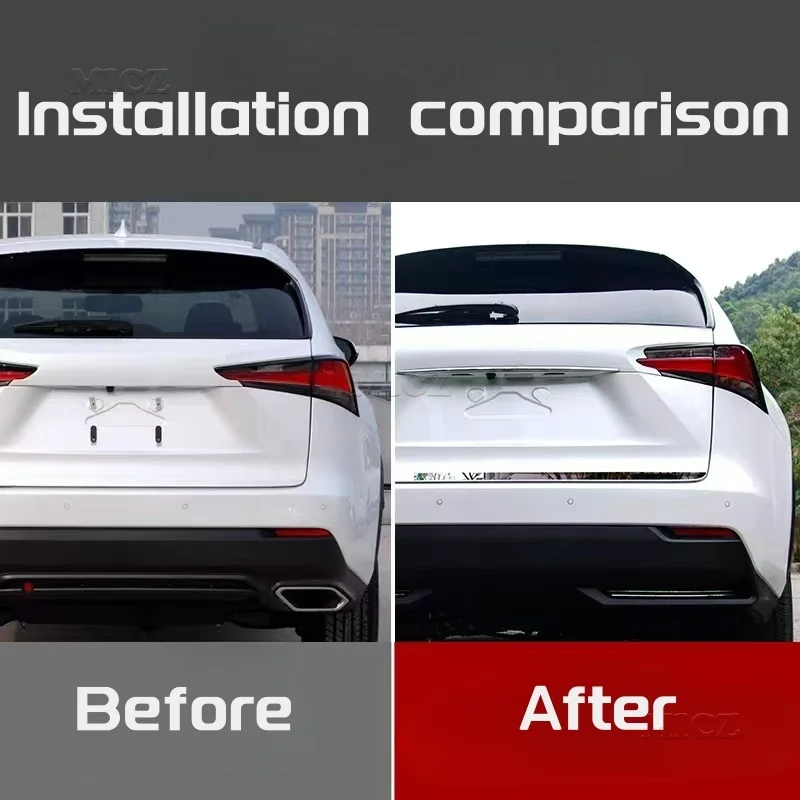 For LEXUS NX 200t 300h 2015 2016 2017 Rear Trunk Chrome Tail Gate Door Cover Trim Molding Bezel Styling Sticker Garnish - view 3