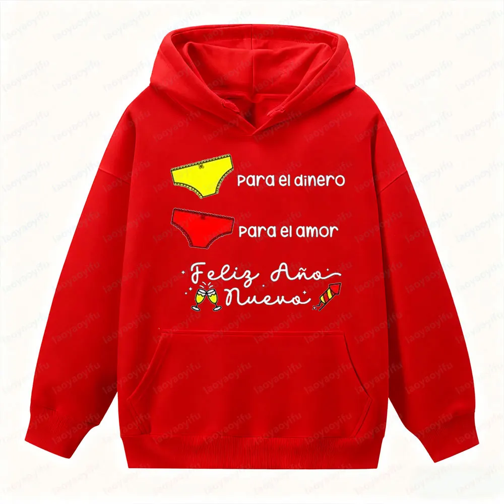 سنة جديدة سعيدة 2026 ملابس إسبانية مضحكة سنة جديدة سعيدة هوديس المرأة أحدث طراز عصري ملابس الشارع الشهير ملابس عطلة فريدة من نوعها #5