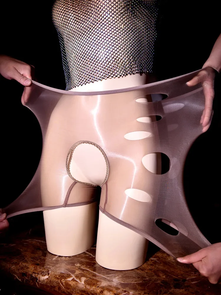 

Сексуальное прозрачное блестящее эротическое белье с открытой промежностью, стринги, дышащее нижнее белье, трусы унисекс с высокой талией и Т-образной спинкой, любой крой