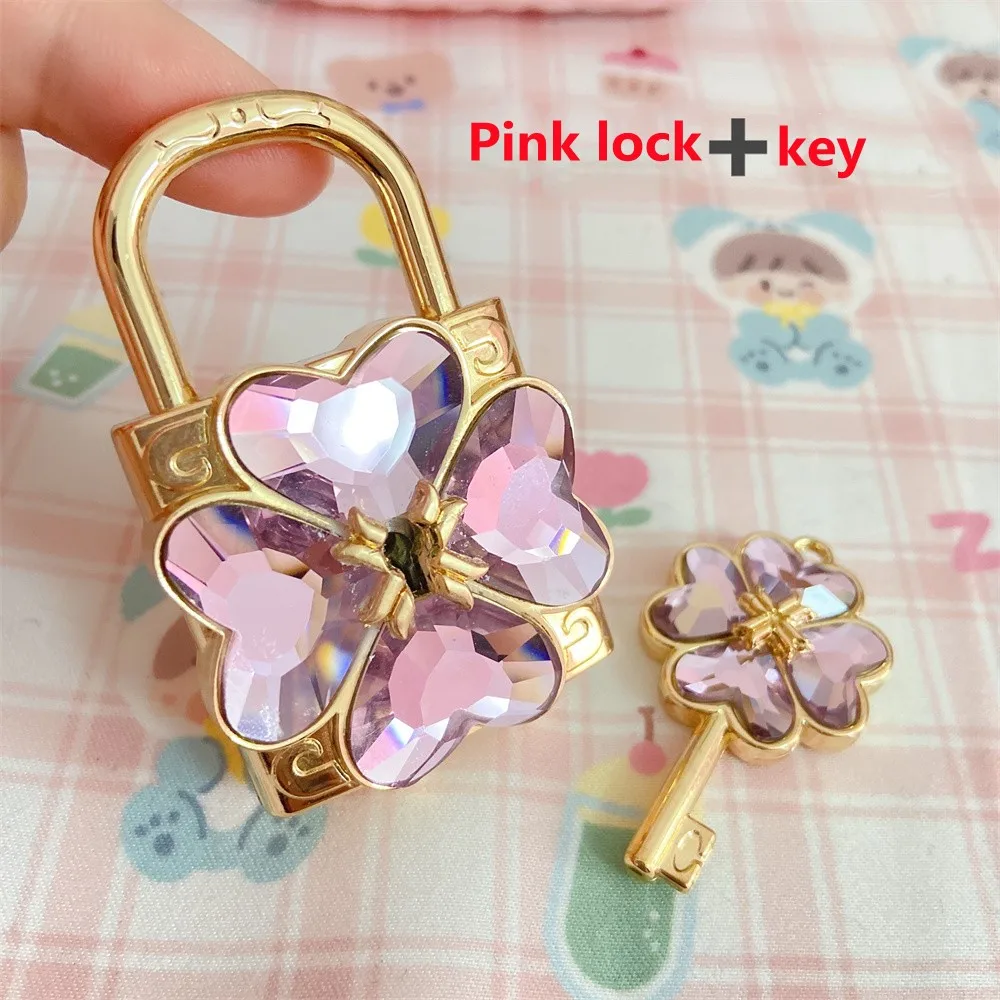 Anime Shugo Chara Hinamori Amu Cosplay Key Lock Pendant Necklace Set Kids Girls Women Birthday Couple Gift Collection