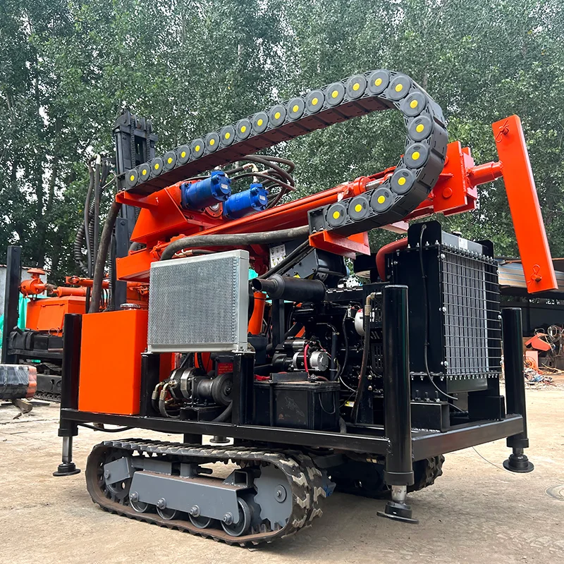 맞춤형 휴대용 디젤 소형 수중 우물 시추기 머드 펌프 로터리 200m 시추 장비