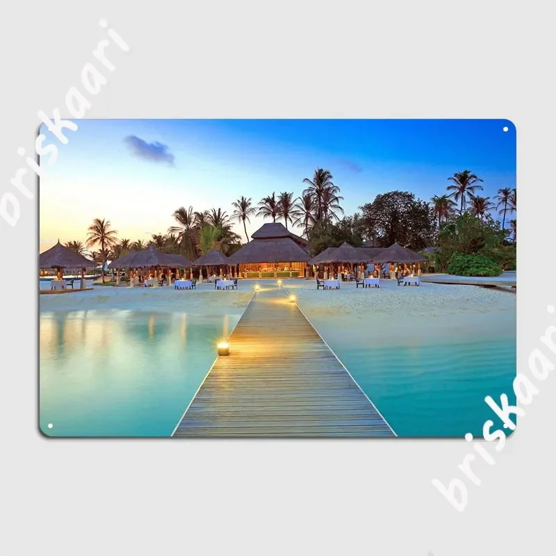 جزر المالديف آسيا الشمس ملصق لوحة معدنية سينما جدار اللوحة جدار كهف شخصية تين تسجيل ملصق #1