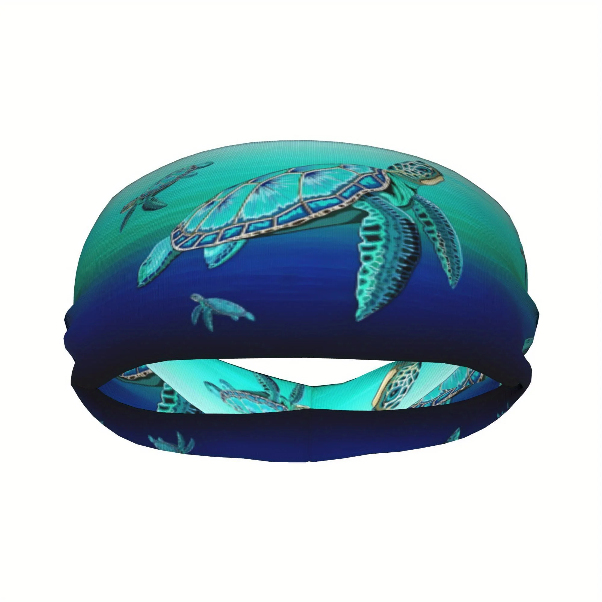 

Men'S Turquoise Sea Turtle Sports Headband Vibrant Ocean Life Design Lightweight Polyester Hand Washable Ideal for Outdoor