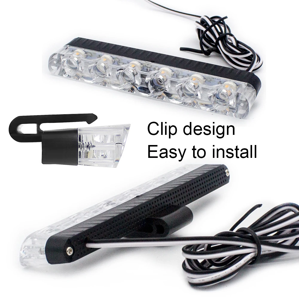 Yellow 6 LED Car Bumper Grille Light with Wireless Remote Control LED Emergency Strobe Lights Vehicle Grid Flash Signal Lamp 12V - view 4