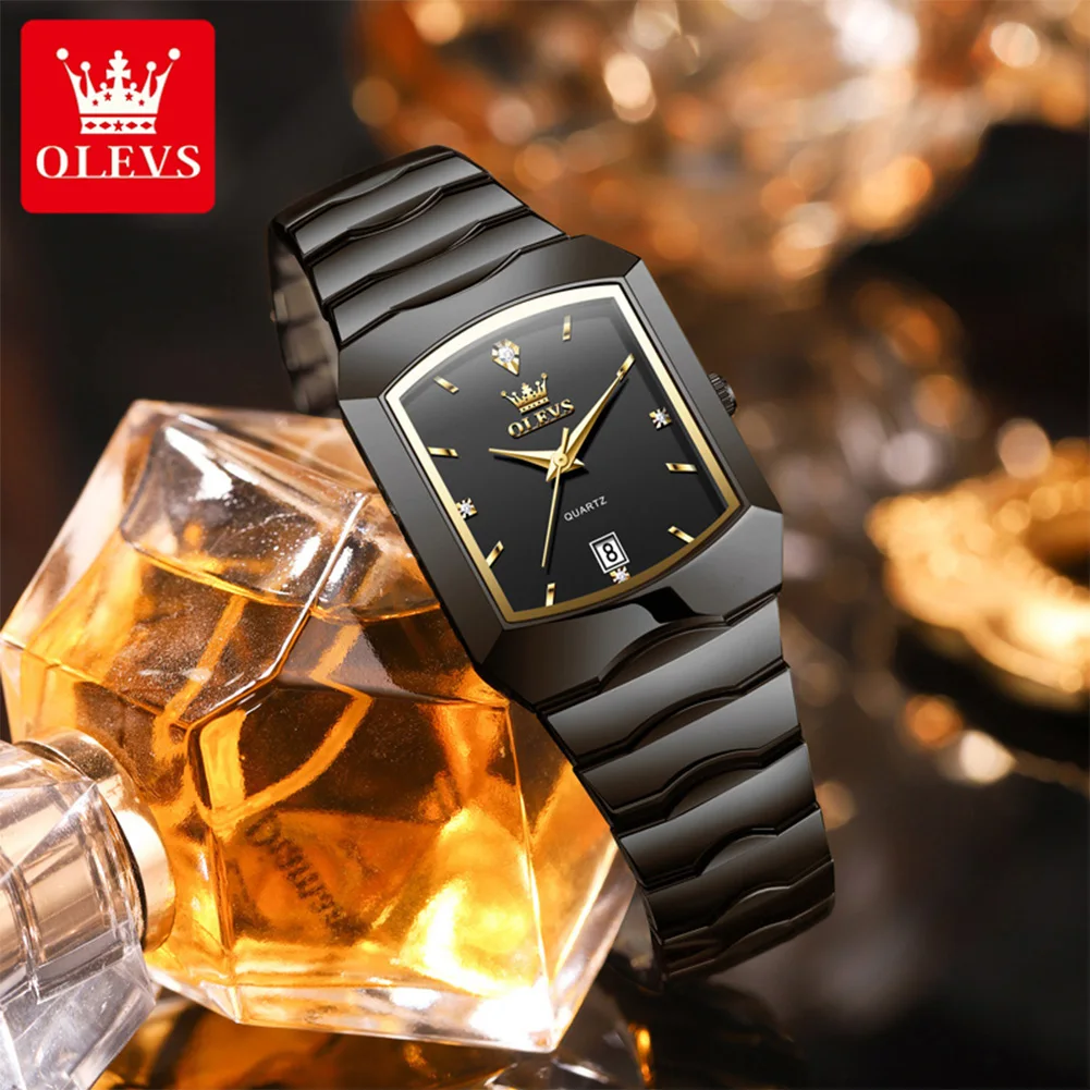 OLEVS 2712 Genuine Quartz Movement Business Watch For Men 30m Waterproof Calendar Window Streamlined Strap Men Watch