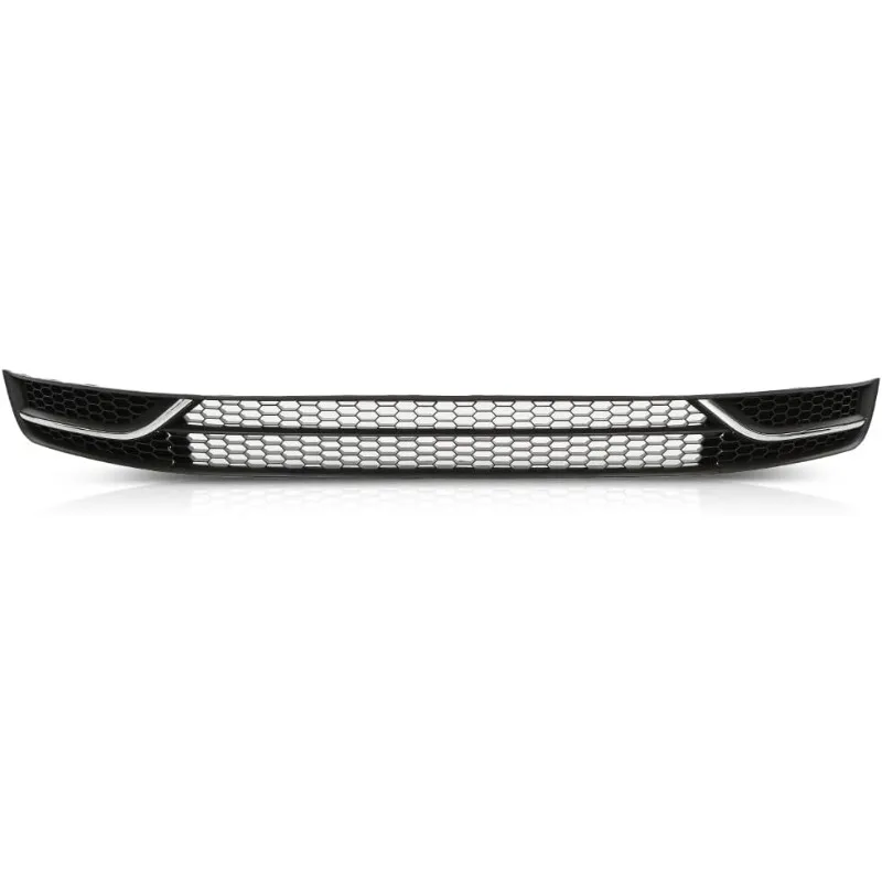 

PIT66 Front Bumper Radiator Lower Grille Grill and Fog Light Cover Chrome w/o Hole