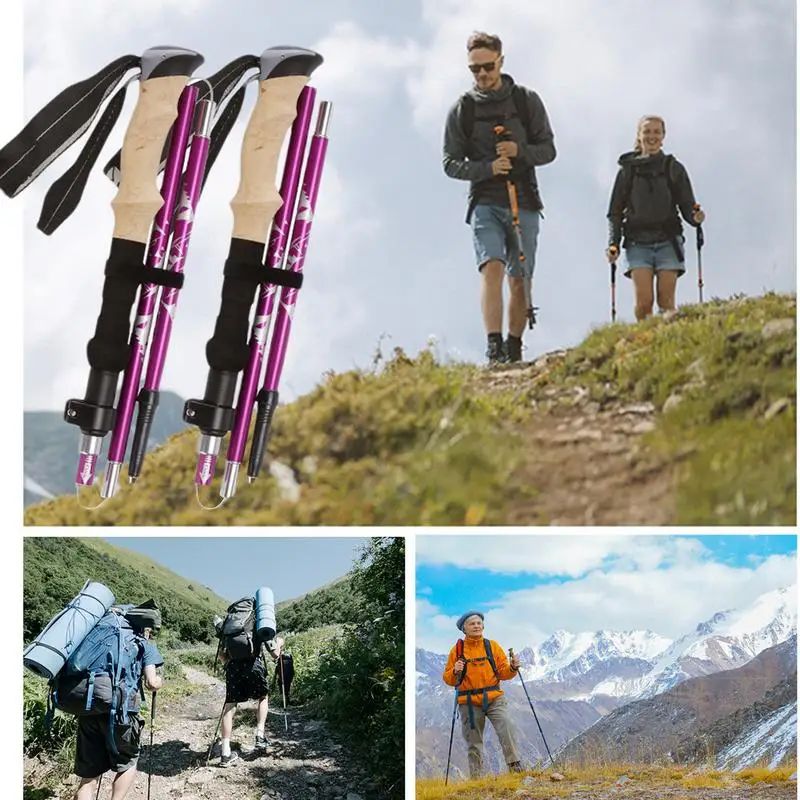 

Telescopic Hiking Poles Shock-Absorbent Adjustable Lightweight For Hiking & Trekking Sturdy Hiking Trekking Poles Lightweight