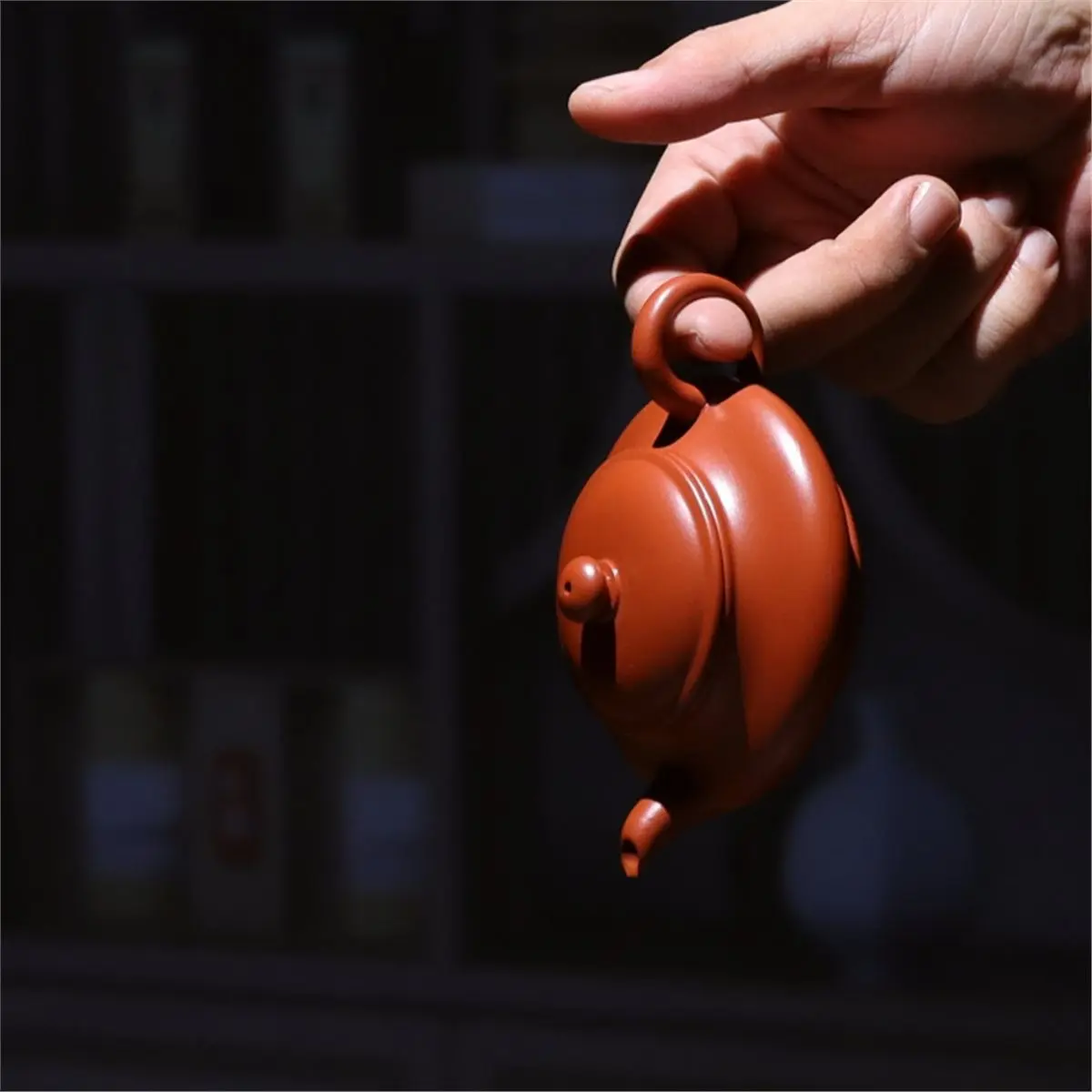 ✼120ml Chaozhou Vermilion Clay Teapot - Half Handmade Tea Set