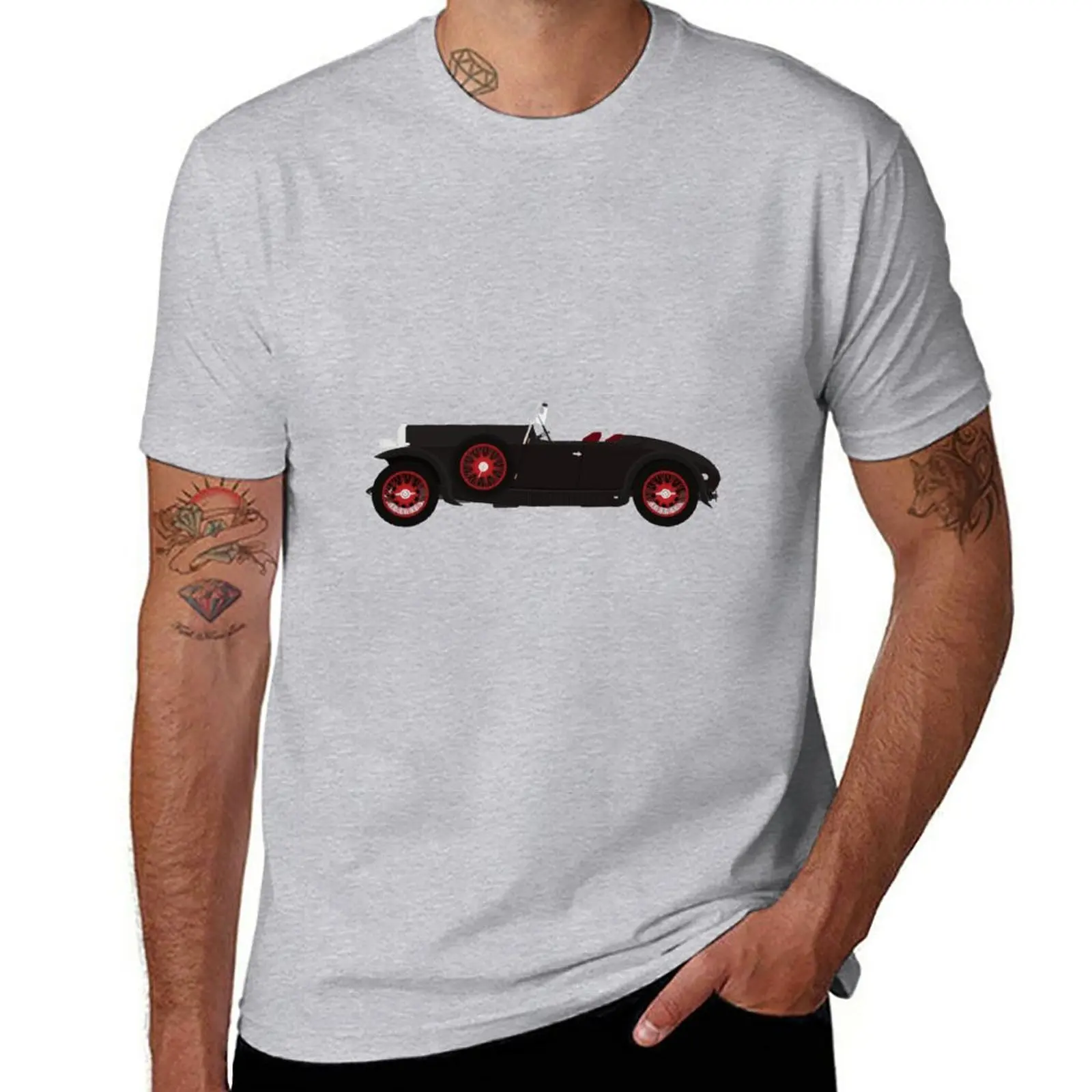 New Alvis 12/60 'Beetleback' Sports Car (Black) T-Shirt summer tops mens clothes