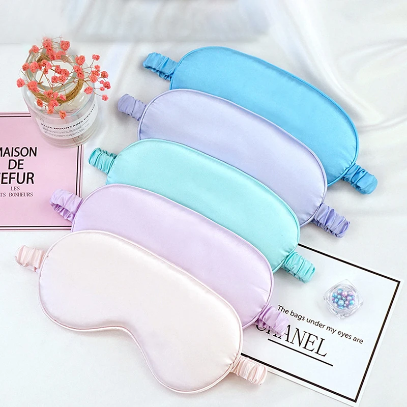 Eye Mask For Sleeping Silk Cover With Elastic Strap Effective Shading Blindfold For Women Men Travel Eyepatch Relax Eyeshade