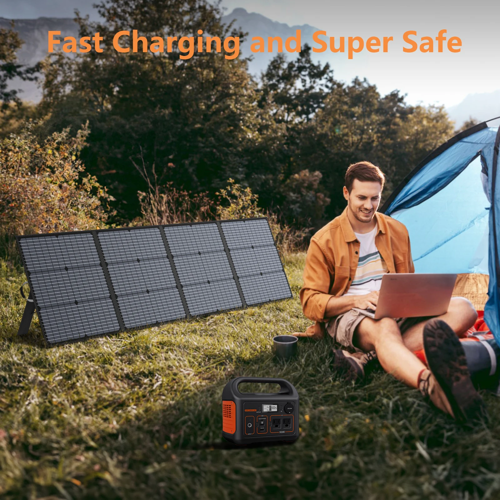 MHPOWOS Portable Solar Panel 110W 220W 440W Foldable Solar Panel Charger Kits Solar Module for Off Grid Powerstation EV Camping