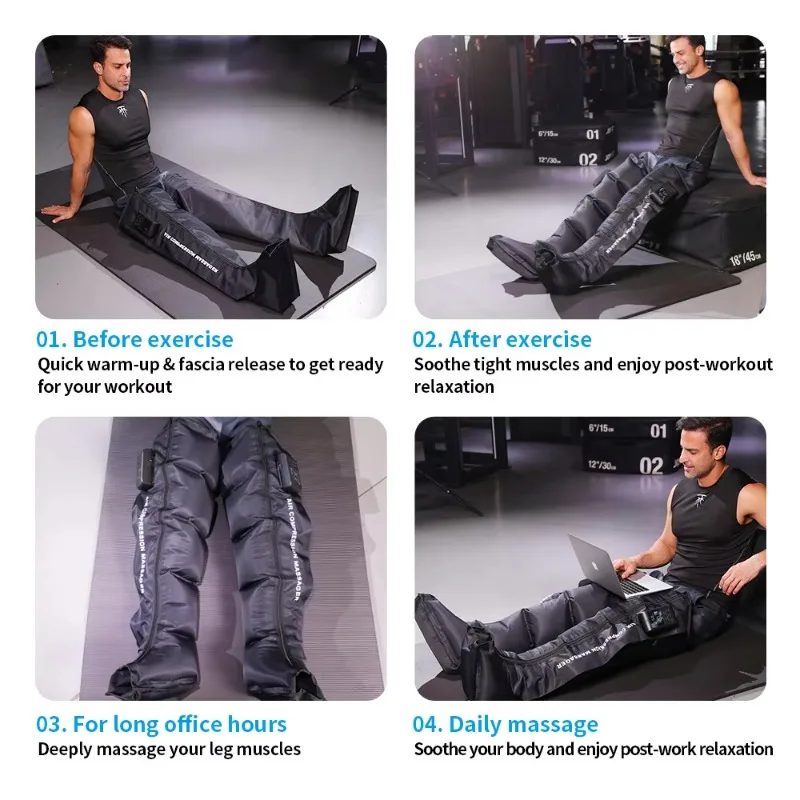 Compression Leg Massager with 7 Pressure Levels 1800mAh Battery Auto Timer up to 60 Minutes for Travelers