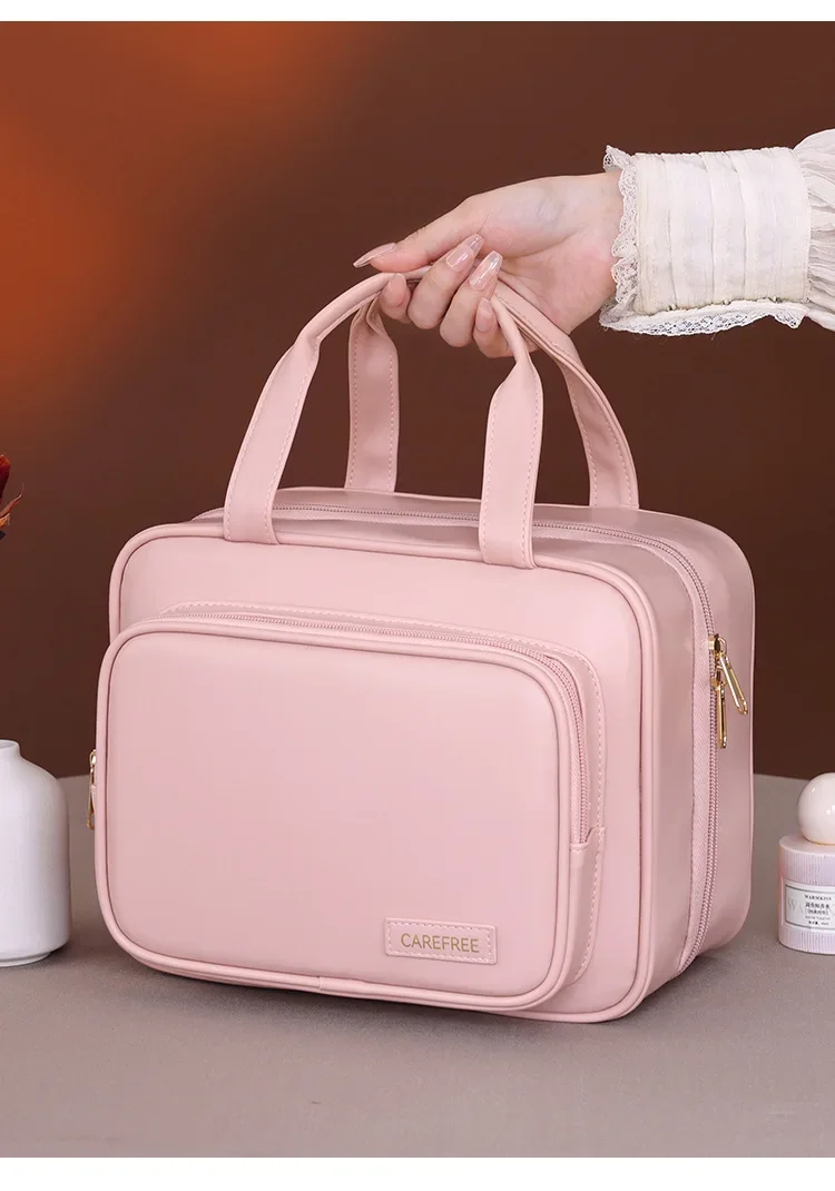 Neue mehrschichtige hängende Kosmetiktasche mit großer Kapazität, wasserdicht, transparent, Make-up-Organizer für Reisen, tragbare Kulturtasche – Detail 12