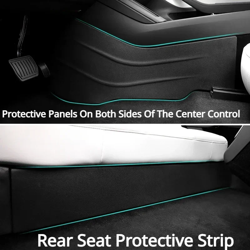 Anti Kick Strips for Tesla Model 3+ Front Rear Door Sill Pad Central Control Side Guard TPE New Model3 Highland 2024 Accessories