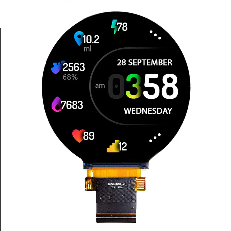 2.8 Inch IPS TFT LCD Round Display ST7701S Driver IC SPI+RGB 40 PIN Interface 480*480 Resolution Screen HDMI-Compatible Board