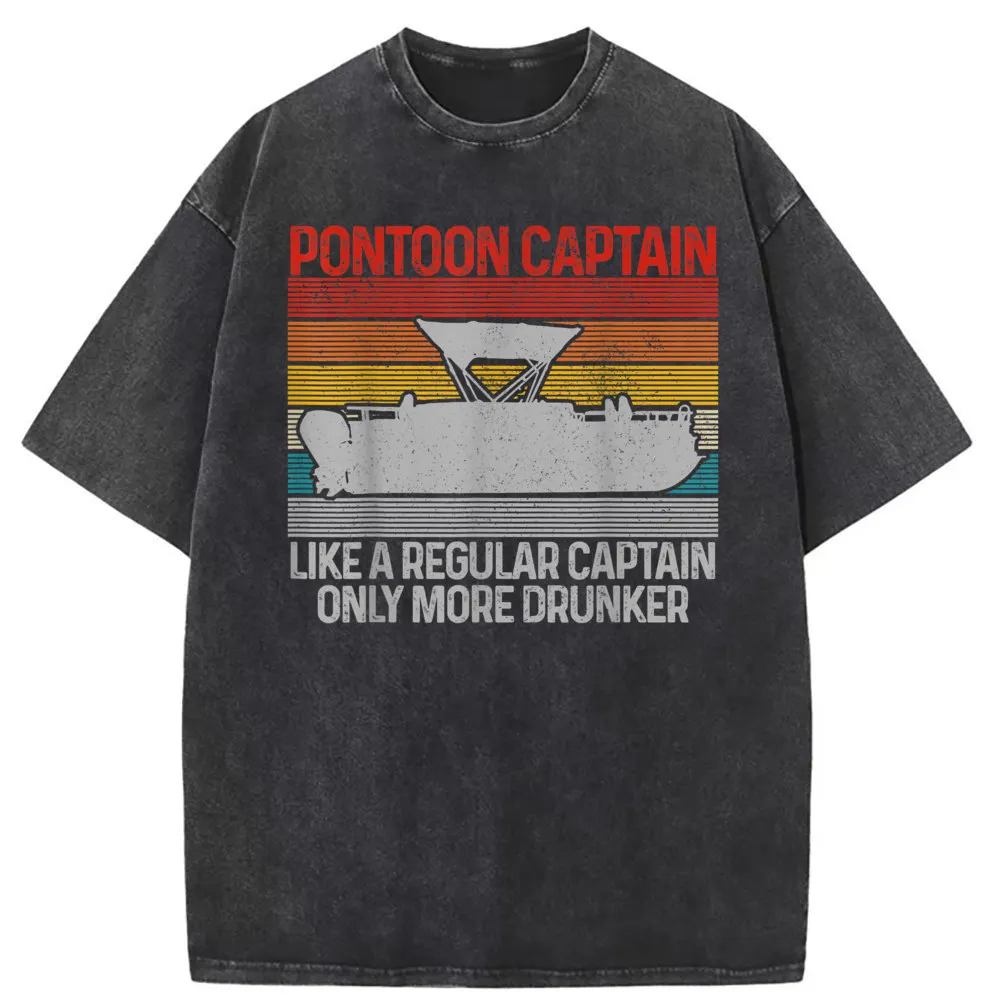 Pontoon Captain Like A Regular Drunker Man Vintage Tshirts Men Family Long Sleeve Women Sweatshirts Retro Summer Fall Clothing