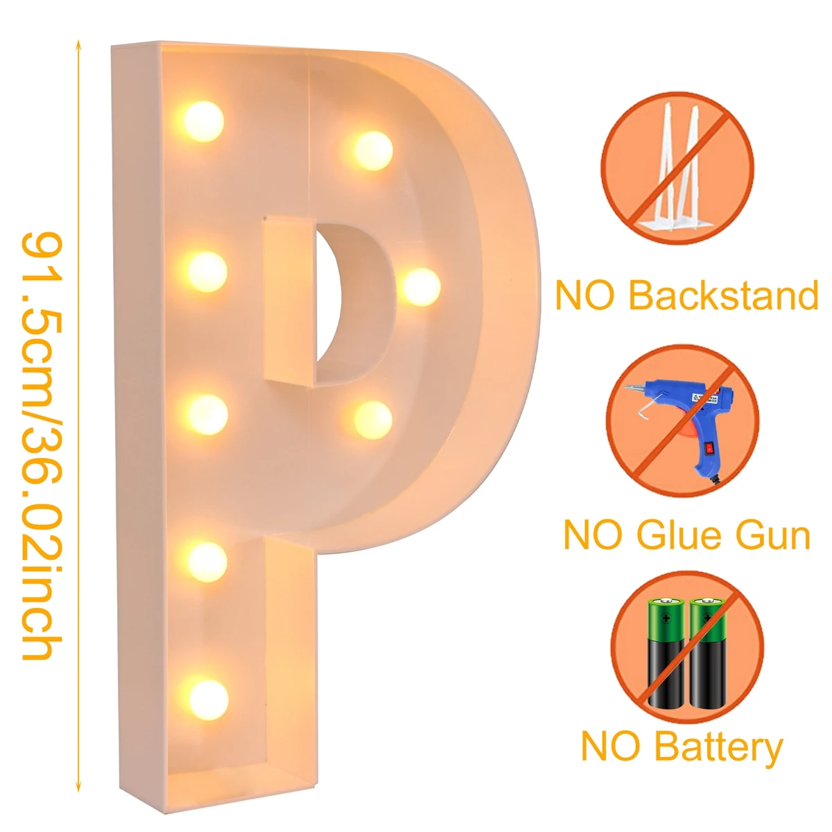 91,5 cm gigantische brief led-lichtframedoos babyshower 1e verjaardag bruiloft decor kerst doe-het-zelf naam ballonvuldoos
