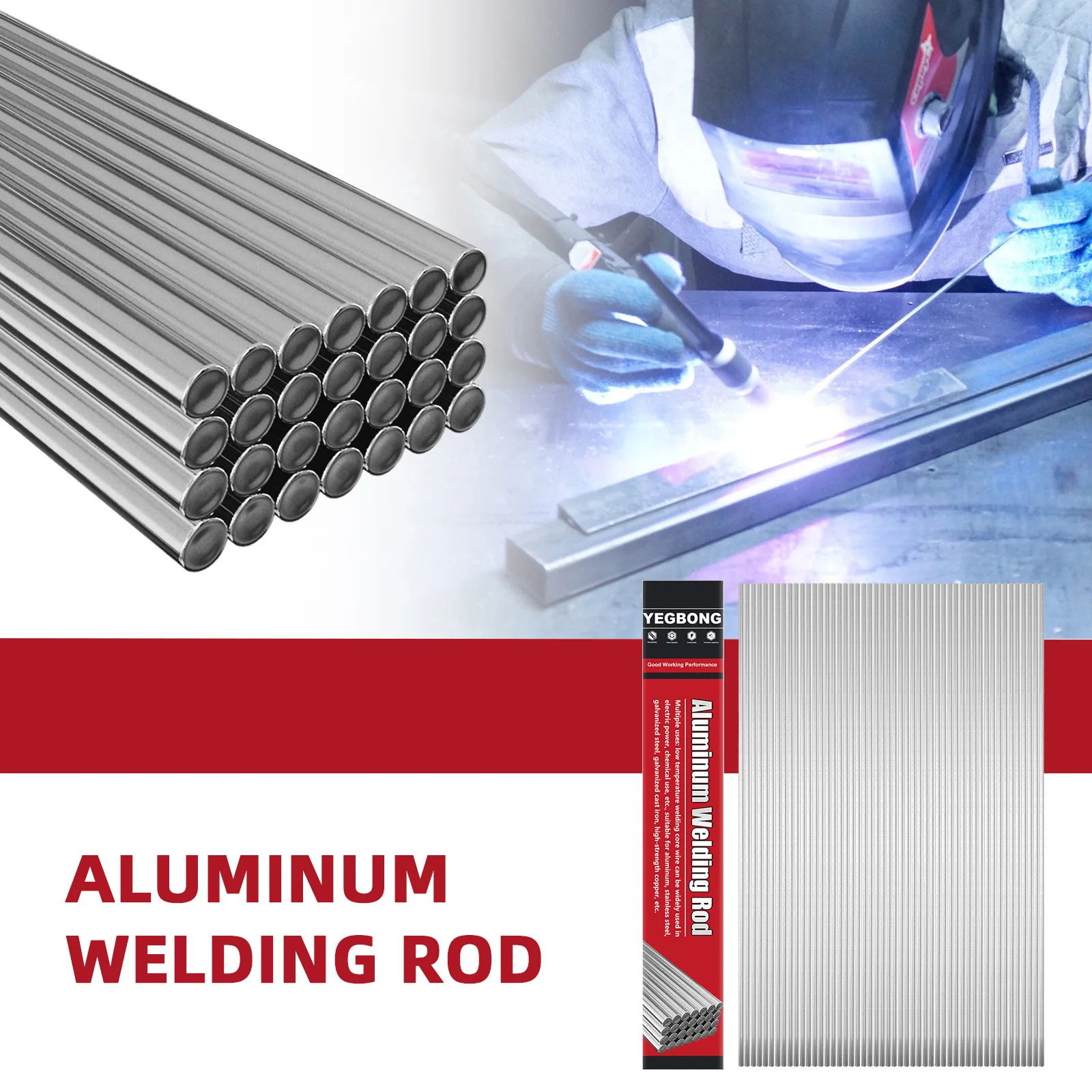 

Aluminum Welding Rods，Low Temperature Flux-Cored，No Welding Powder Needed | Copper & Aluminum Repair | Household DIY Use