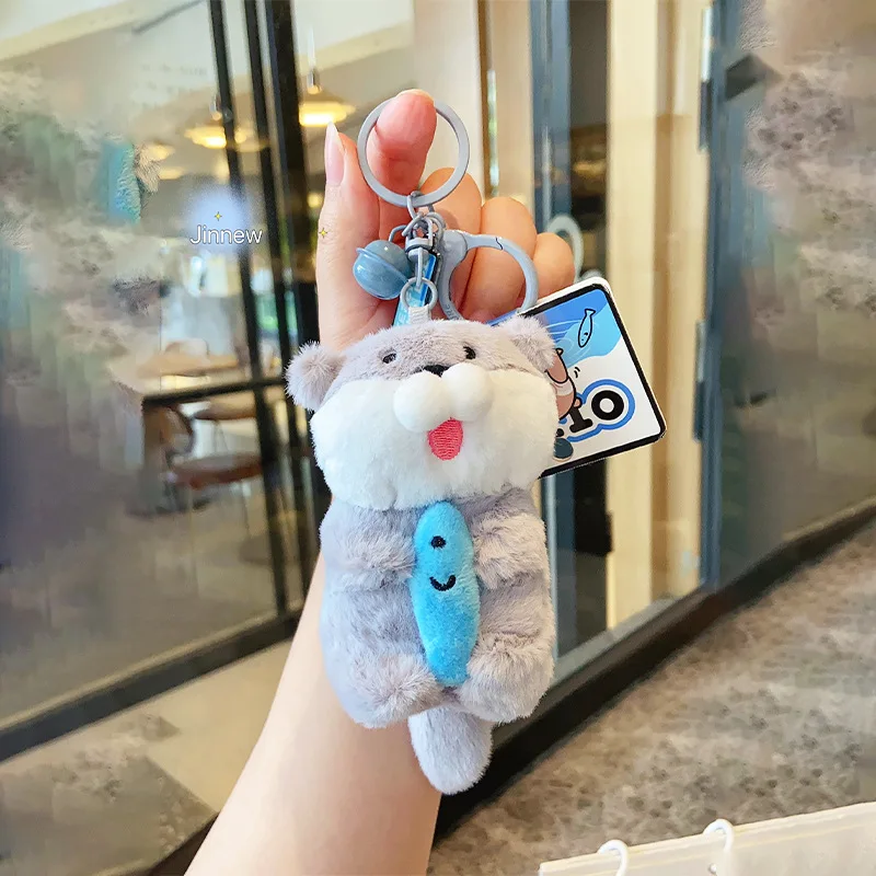 Keychain Otter Anime Cute Plush Doll Girl Coin Purse Decorate School Bag Pendant Pp Cotton Filling Toy Birthday Gift