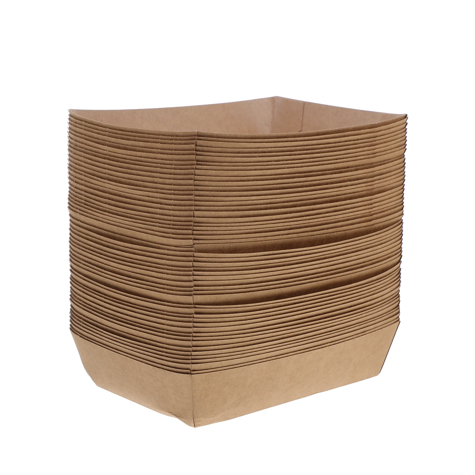 

50pcs Disposable Packing Boxes Khaki Takeout Containers Water Grease Resistant Snack Boxes Parties Carnivals Portable