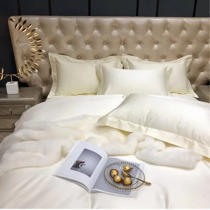 25 Momme Heavy Mulberry Silk Duvet Cover and Bed Sheet Set 4 Pieces Silk Bedding Set