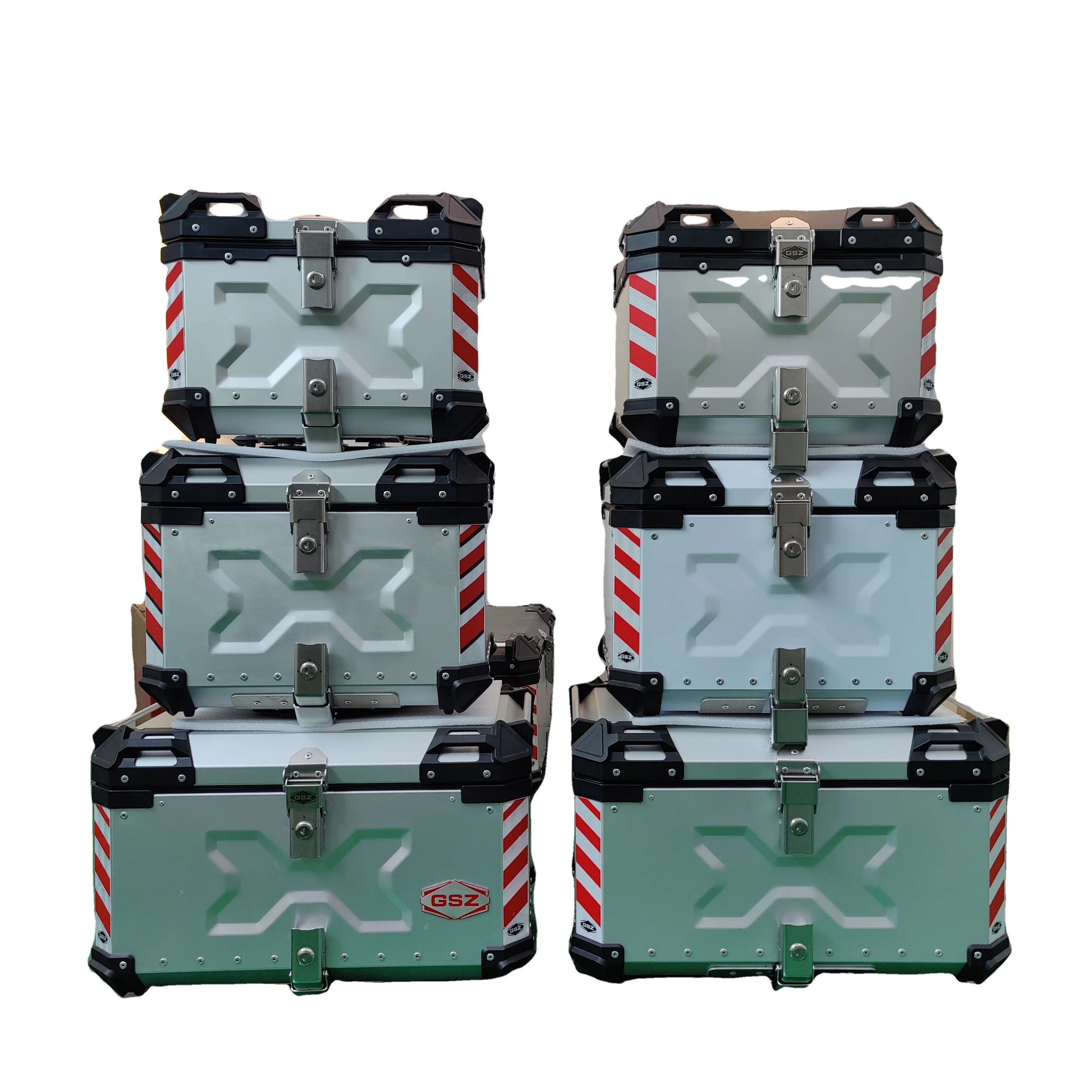 

22L 35L 45L 55L 65L 85L100L luxury waterproof trunk rear alloy box top case Luggage Delivery aluminum motorcycle tail boxes