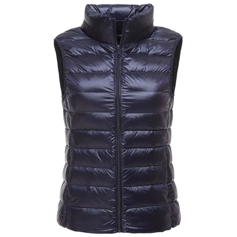 Packable Ultra-light Sleeveless Women\'s Winter Down Jacket White Duck Feather Warm Waistcoat Down Vest Outerwear Coats for Woman