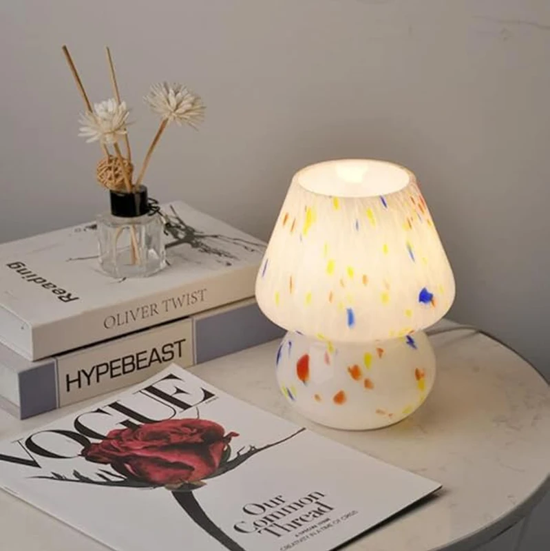 

Glass Mushroom Lamp Nordic Internet Famous Style European Living Room Bedside Ambience Lamp