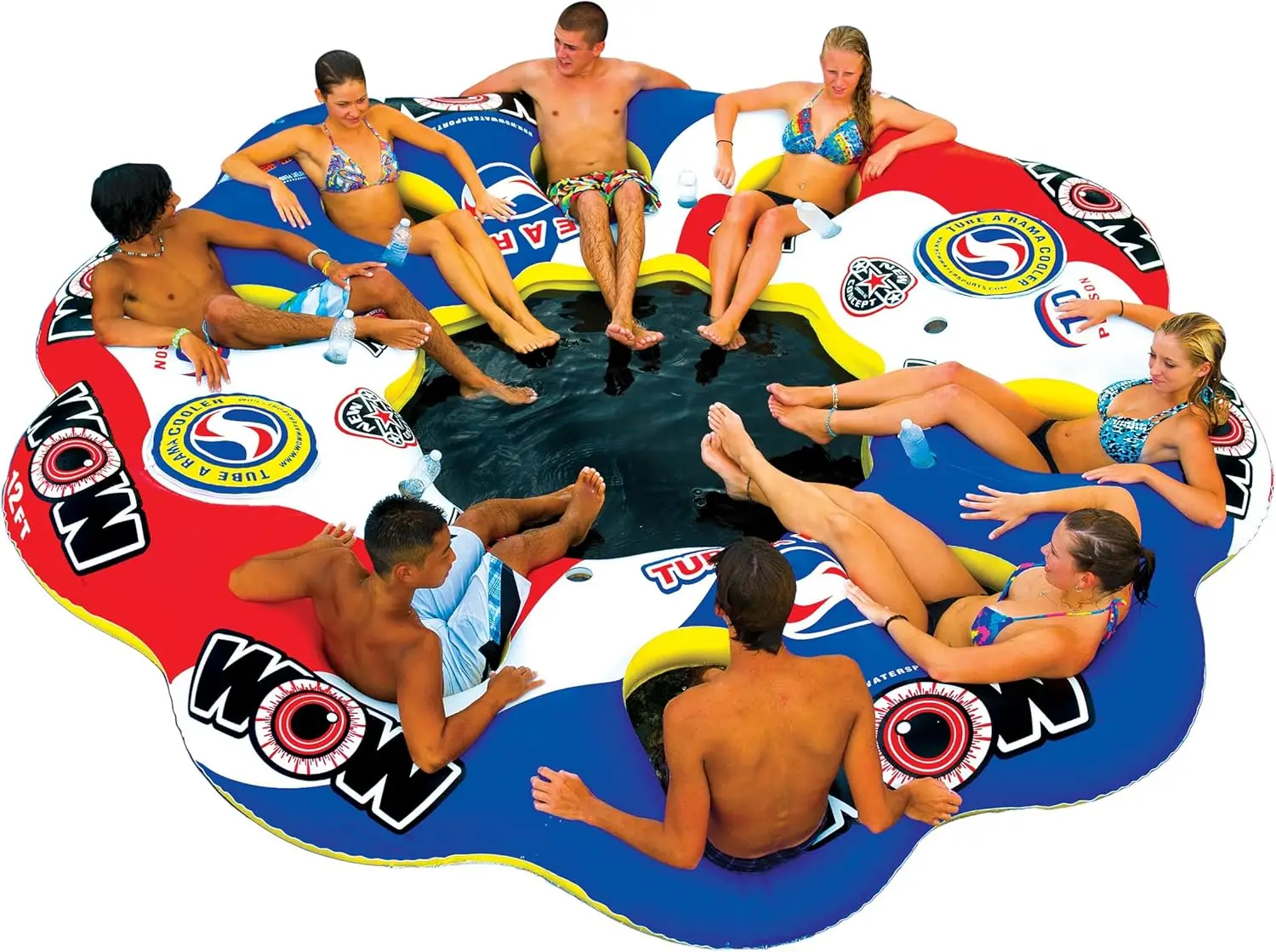 Tube A Rama - Inflatable Floating Island For Up To 10 people - Water Raft Tube For Adults