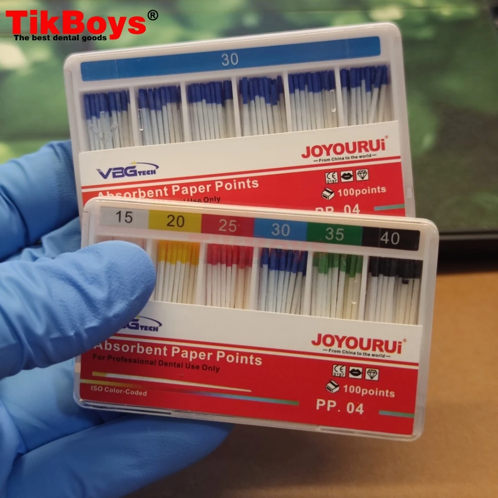 Dental PP02 15# 20# Absorbent Paper Points Root Cancel Endodontics Cotton Fiber Tips Dental Matirial PP04 PP06 Carillas Dentales
