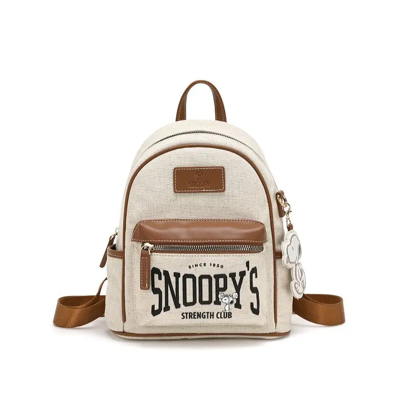 

Kawaii Snoopy Cartoon Backpacks for Women Cowhide High Capacity Anime Backpack Fashion Women Bags Girl Travel School Bags