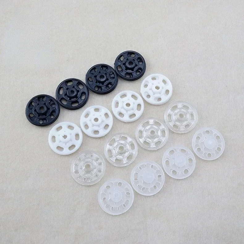 100pcs Invisible ABS Plastic Snap Buttons Fasteners Press Stud Sewing  Clothes Accessories