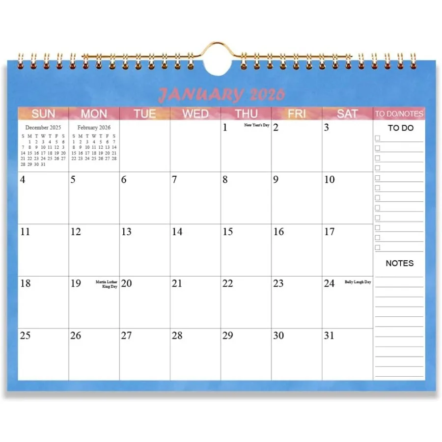 

Calendar 2026 - Wall Calendar Runs from Jan 2026 to Dec 2026-12 Monthly Calendar with Thick Paper for Planning and Organizing f