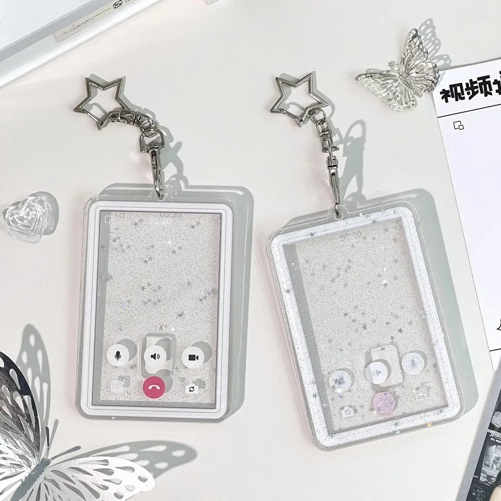 

New Video Call Background Photo Card Sleeve 3inch with Keychains Card Holder Photocard Holder Girls