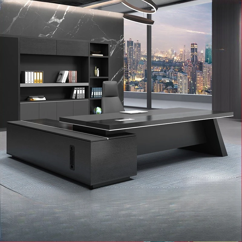 Workstation Large Storage Office Desk Work Chair Set Executive Reception Organizer Table Study L Shaped Escritorio Furniture