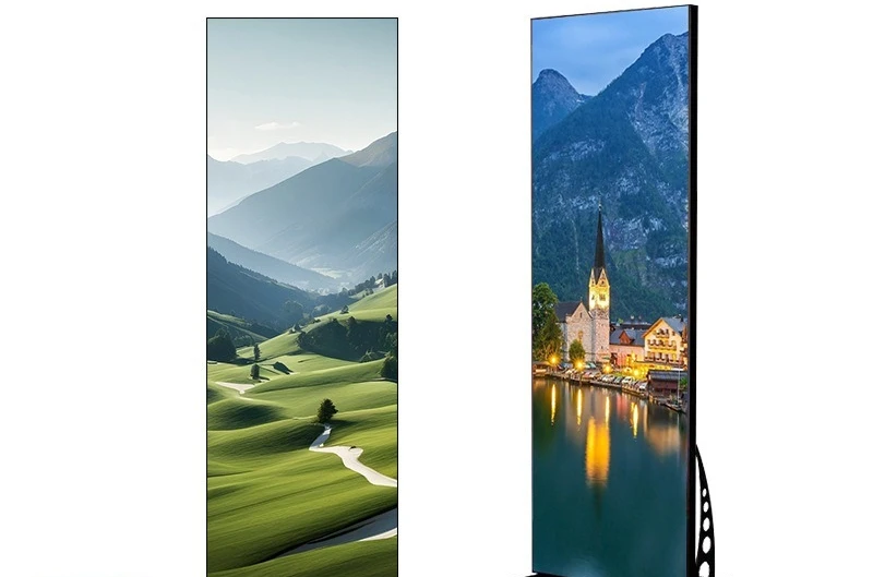 LED Folding Poster Screen Indoor Full Color P1.86P2P2.5 P3 Mirror Advertising Display HD Floor Mounting Screen